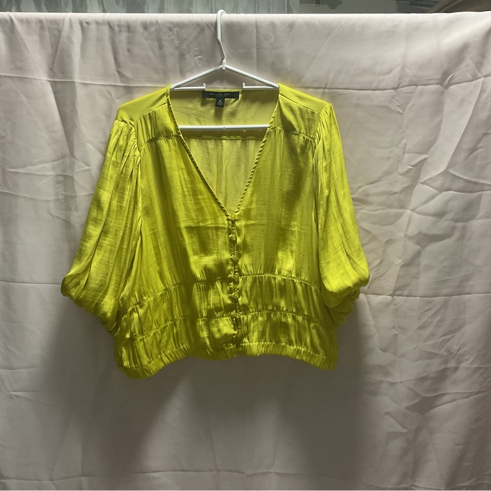 Marc New York XL-Yellow Button-Up Women's Top